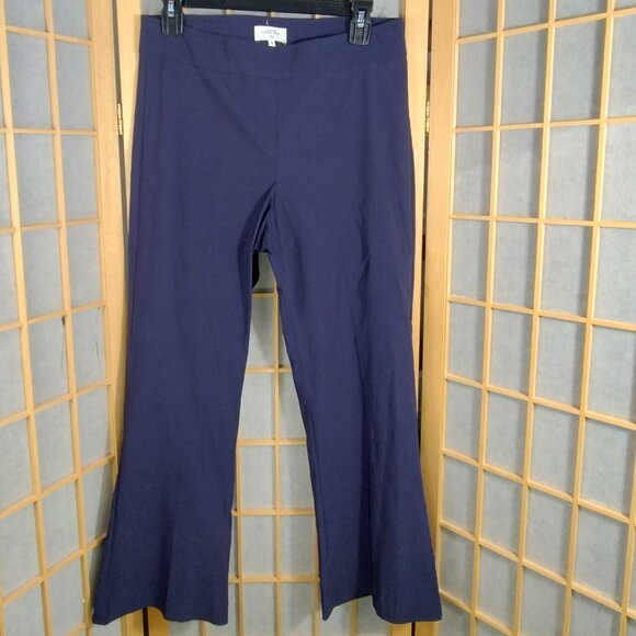 Avenue Montaigne Pants - Avenue Montaigne Leo Crop Flare Pants Navy Size 8  NWT